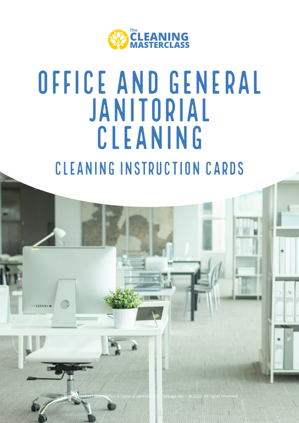 Office and general janitorial cleaning instruction cards