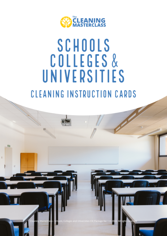 Schools, Colleges & Universities Cleaning Instruction Cards
