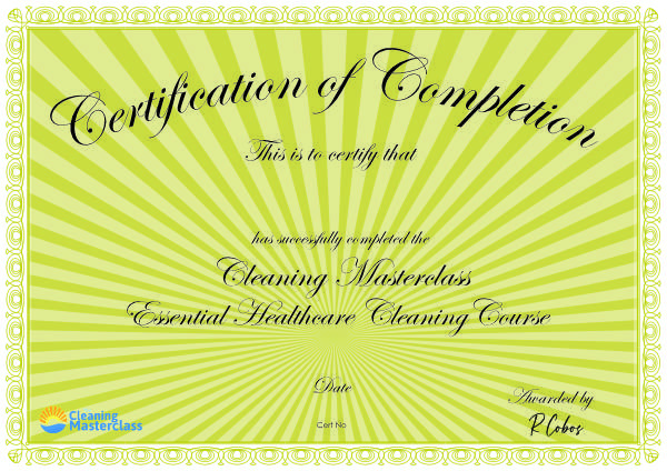 Healthcare Cleaning Certificate