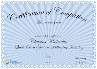Quick-Start Guide to Delivering Training Certificate